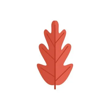 Red leaf icon flat vector. Fall leaf Stock Illustration