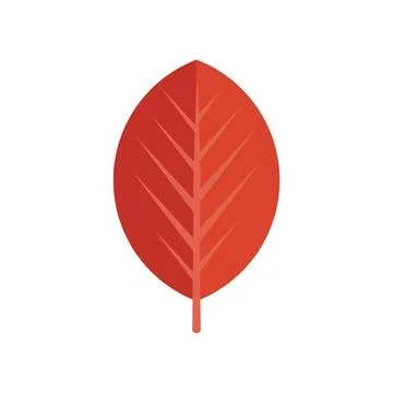 Red leaf icon flat vector. September plant Stock Illustration