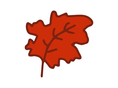 Red leaf isolated on white background. Concept of autumn leaves, nature, bota Stock Illustration