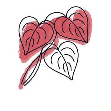 Red leaf from a tree, sketch style Stock Illustration