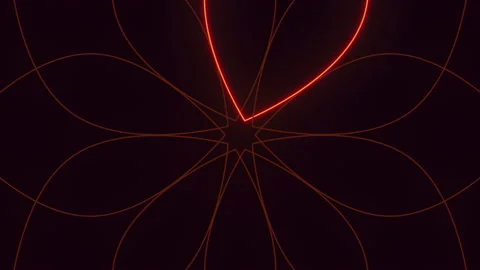 Red leafs pattern on black gradient Stock Footage 209565365