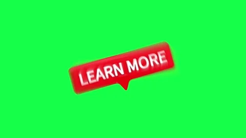 Red learn more button with green screen background Video stock 312109712