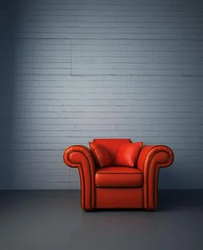 Red leather armchair Ilustración de archivo