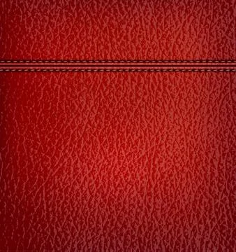 Red leather background with red leather strip. vector illustration. Stock Illustration