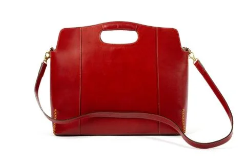 Red leather bag Stock Photos