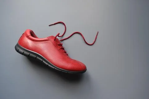 Red leather boot Stock Photos