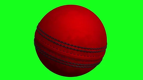 Red Leather Cricket Ball Animation Left to Right Motion 4K Green Screen Stock Footage 336587204