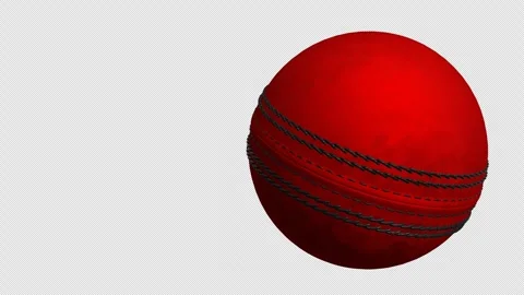 Red Leather Cricket Ball Motion Graphic | Spinning 3D Animation Loop Video stock 329817716