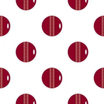 Red leather cricket ball pattern flat Stock Illustration