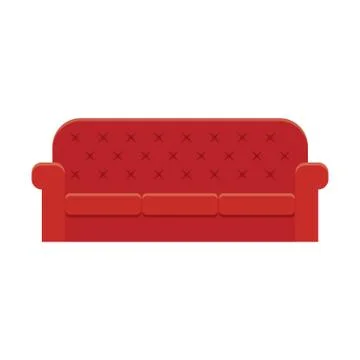 Red leather luxury sofa Illustrazione stock