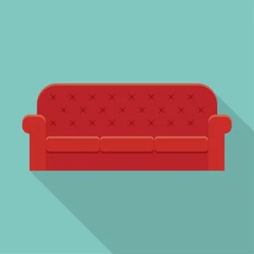 Red leather luxury sofa Stock Illustration