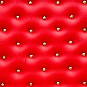 Red leather pattern with knobs,texture for background Stock Photos