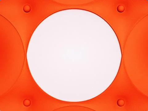 Red leather pattern with white circle and knobs Stock Illustration