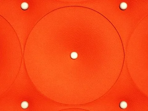 Red leather pattern with white knobs or buttons Illustrazione stock