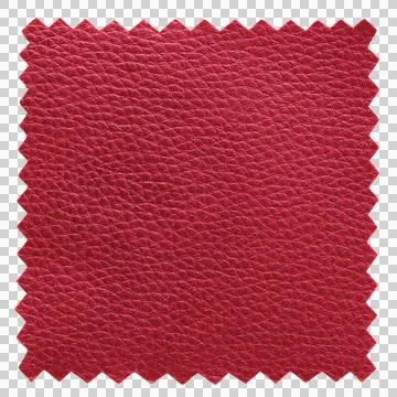 Red leather samples texture isolated with clipping path for mockup Foto stock