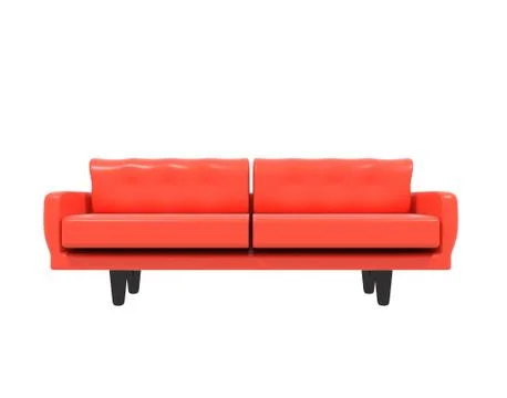 Red leather sofa Stock Illustration