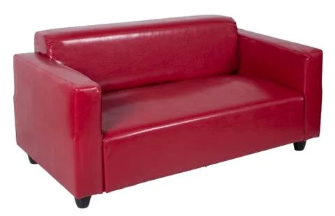 Red leather sofa Stock Photos