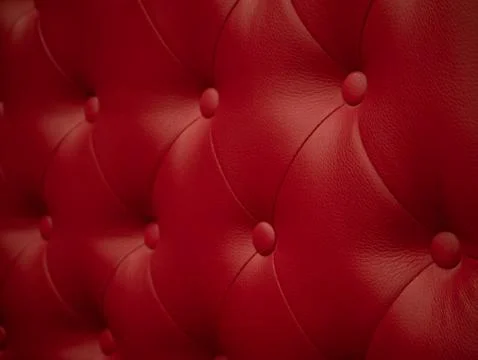 Red leather texture background with buttoned pattern Stock Photos