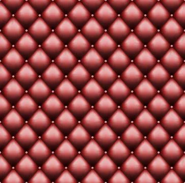 Red leather upholstery with sewin rivets. Luxury background 스톡 일러스트