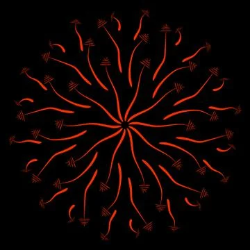 Red leaves on a black background Stock Illustration