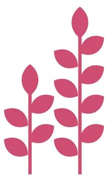 Red leaves branches. Floral element. Plant icon Stock Illustration