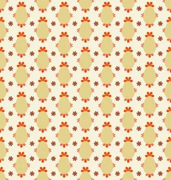 Red leaves decorated easter egg  pattern vector illustration Stock Illustration