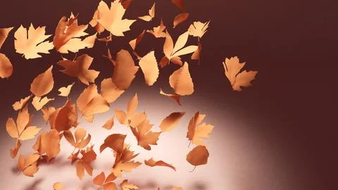 Red leaves falling from the sky in brown background,Autumn,isolated,the tra.. Stock Illustration