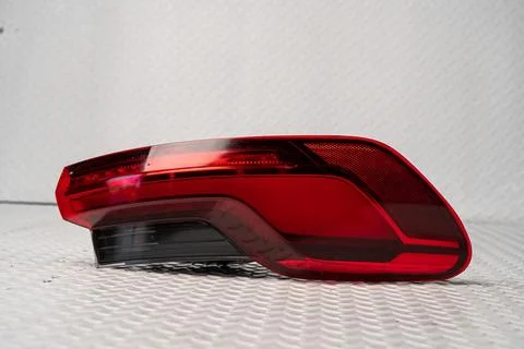 Red LED car tail light isolated on white background Stock Photos