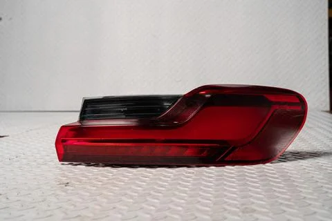 Red LED car tail light isolated on white background Stock Photos