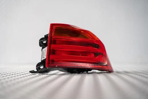 Red LED car tail light isolated on white background Stock Photos