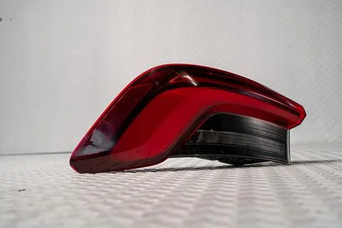 Red LED car tail light isolated on white background Stock Photos