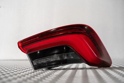 Red LED car tail light isolated on white background Stock Photos