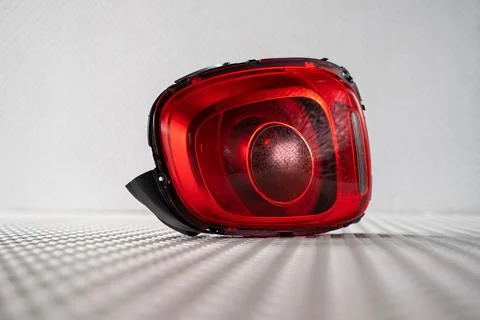 Red LED car tail light isolated on white background Stock Photos