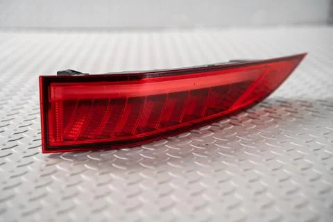 Red LED car tail light isolated on white background Stock Photos