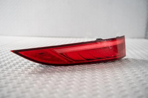 Red LED car tail light isolated on white background Stock Photos