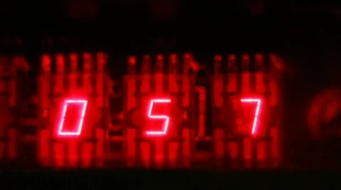 Red LED countdown clock Stock Footage 552153