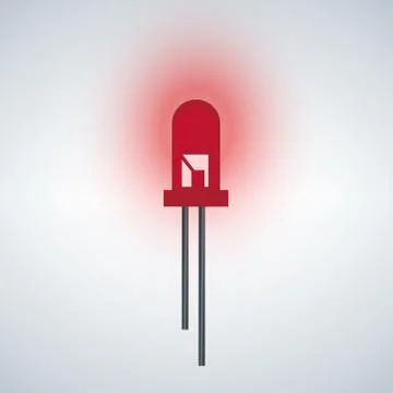 Red LED Diode vector icon Illustrazione stock