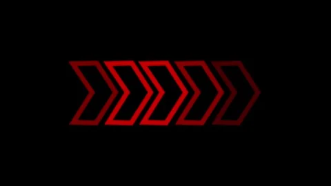 Red led directional arrows flashing on black background with glowing motion.. Stock Footage 340001093