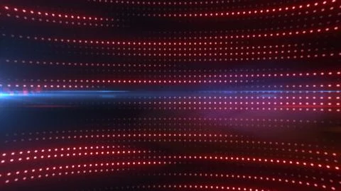 Red LED dot tunnel with blue lens flare, forming an abstract futuristic dig.. Stock Illustration