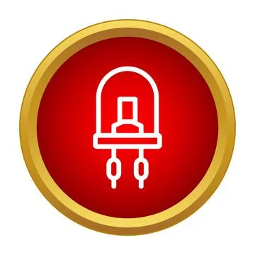Red led light emitting diode component icon Stock Illustration