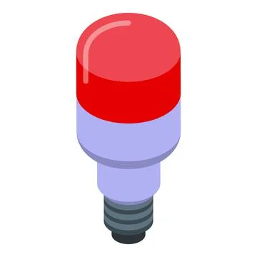 Red led light icon isometric vector. Smart bulb Illustrazione stock
