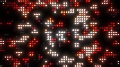 Red LED light wall panel background with bright flashes Stock Illustration