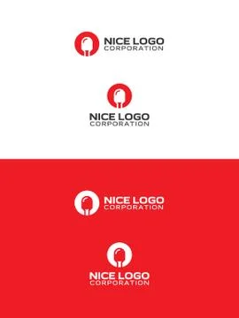 Red led logo Illustrazione stock