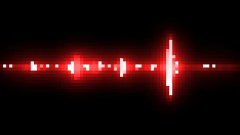 Red LED pixel light disco sound audio frequency equalizer - looped Stock Footage 120098181