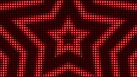 Red LED Wall Displaying Glowing Star Pattern Vídeo Stock 347722885
