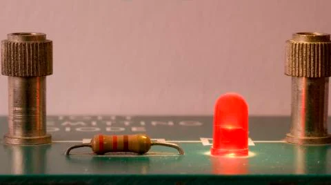 Red LED working Stock Photos