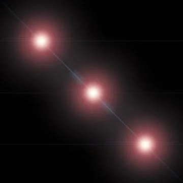 Red Lens Flare Light Effect with Triple Starburst Rays on Dark Background 스톡 일러스트
