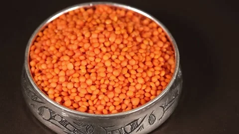 Red lentil close up Stock Footage 258280365