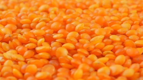 Red lentils background close up Video stock 102785075
