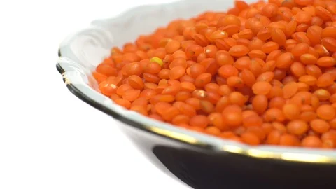 Red Lentils, Red Chief Lentils, petite crimson lentils. Stock Footage 102478445